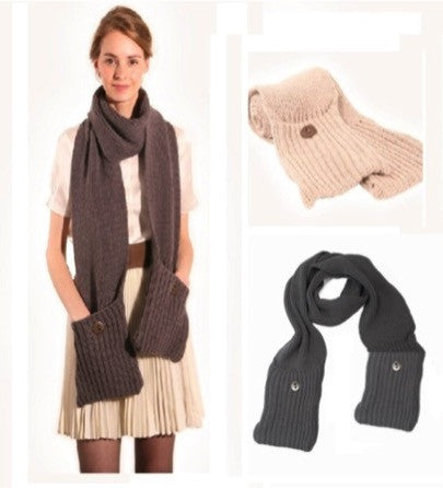100% Alpaca Scarf w/ Button Pockets