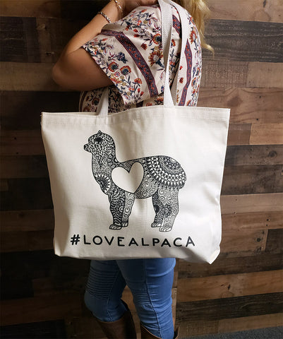 MANDALA LOVE Alpaca Shoulder Tote Bag