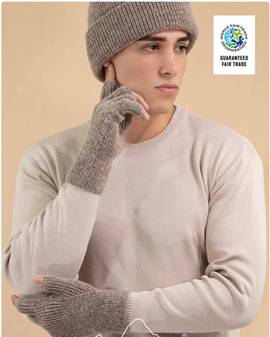 Men's Alpaca Half Finger Gloves