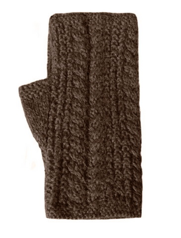 Alpaca Cable Fingerless Gloves