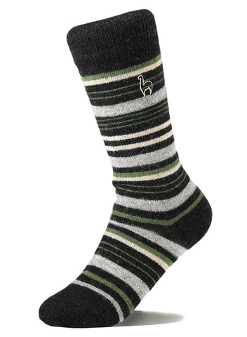 Everyday Alpaca stripe socks - moss