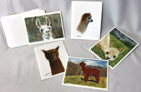 Blank Note Cards - Alpaca and Llama Art