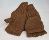 Warm Cable Knit Glittens in Chocolate Brown