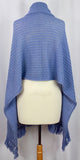 Hand Knit V-Neck Periwinkle Poncho