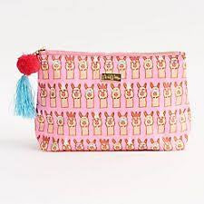 Llamas Pink Cosmetic Bag