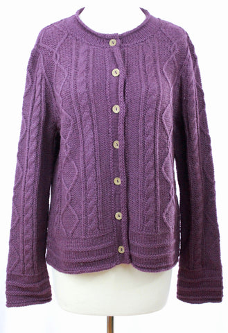 Alpaca Brushed Cable Knit Cardigan